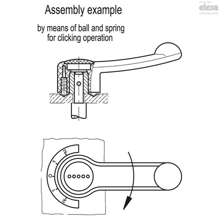 Elesa AISI 303 SS boss, cap in the Ergostyle colours, ELC.110-SST-12-C17 ELC-SST
